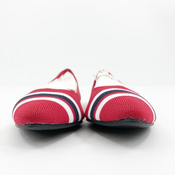 MIA Women's Emme Flyknit Ballet Flats Size 6 Red Stripes Pointed Toe NWOB - Picture 5 of 9